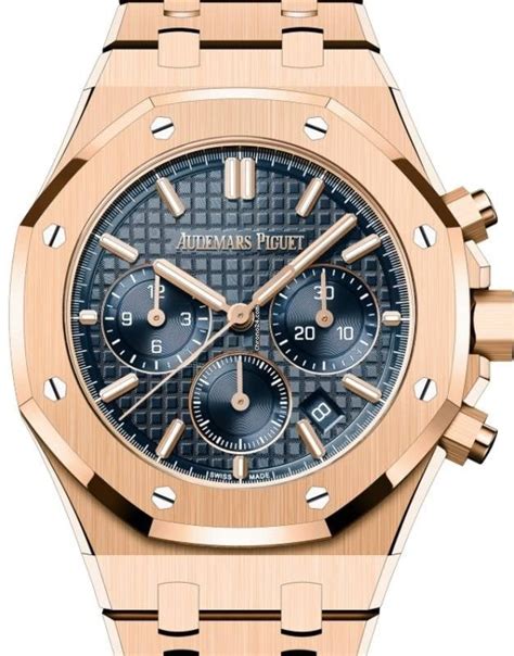 audemars piguet royal oak chronograph rose gold blue dial|audemars piguet 41mm rose gold.